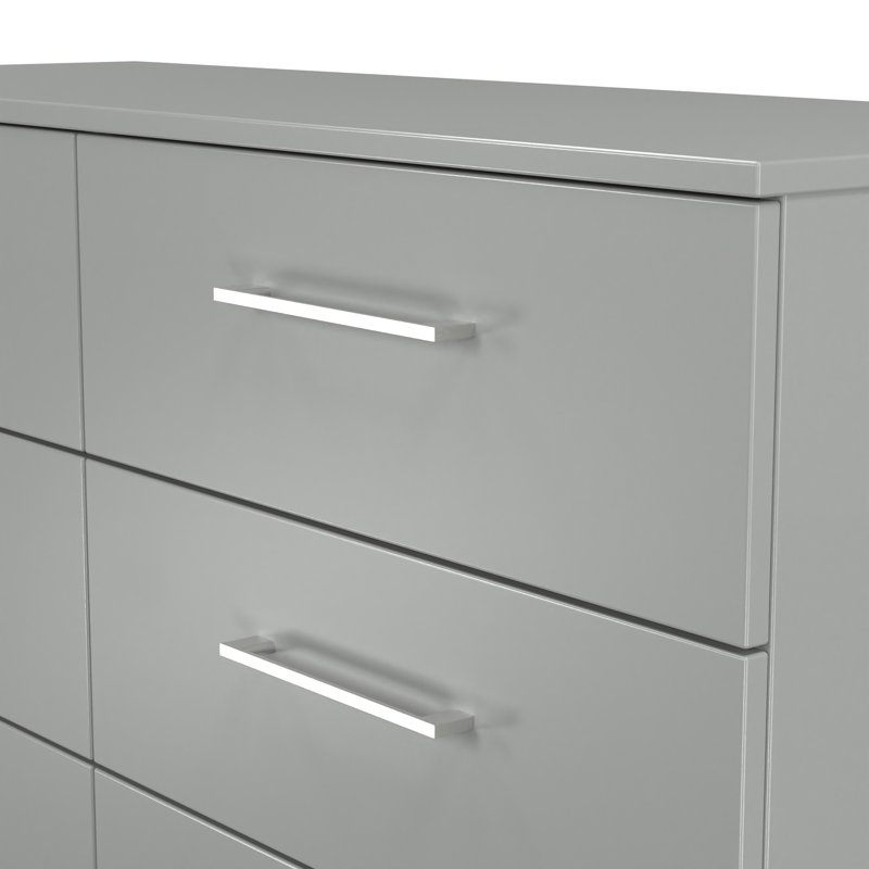 Berklin 110cm W 6 - Drawer Chest of Drawers, Uniform Grey/Dusk Grey