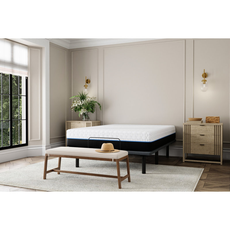 Grand matelas en mousse à mémoire de forme avec tissu de refroidissement à changement de phase et housse en gel de marbre