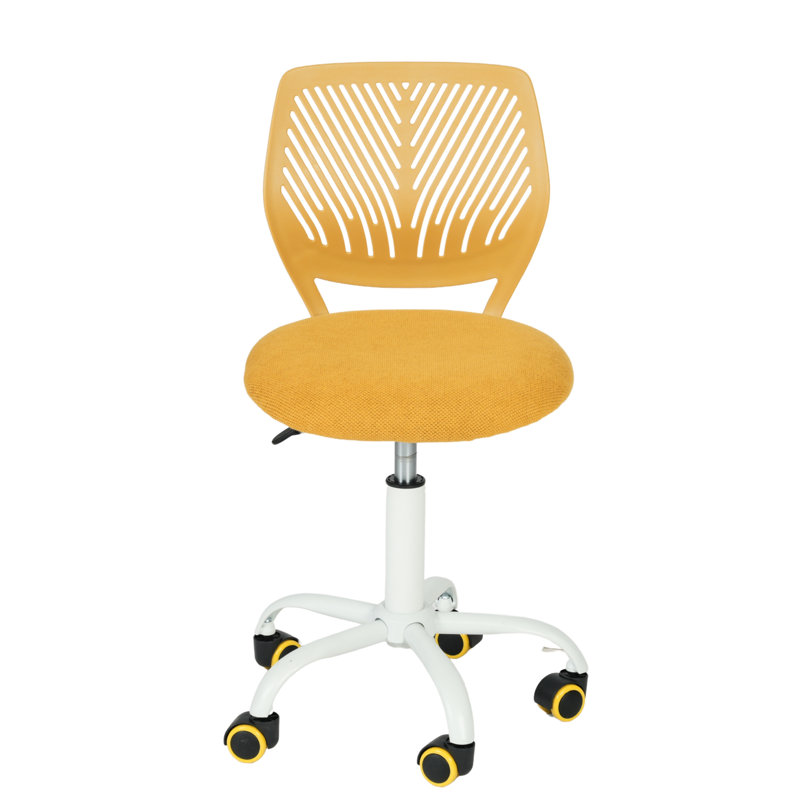 Hashtag Home Valerii Office Chair, Yellow, Microfiber / Microsuede