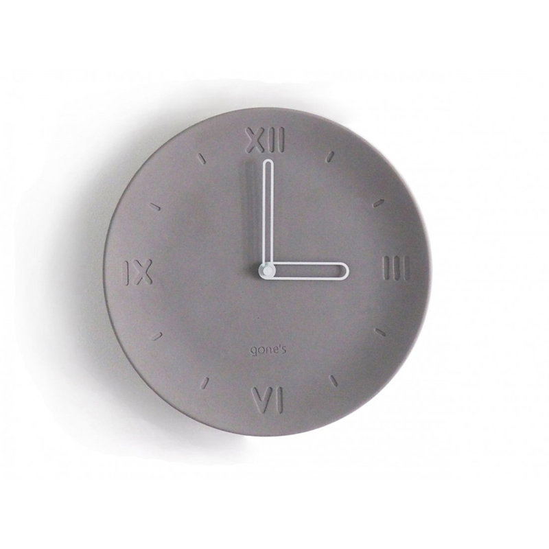 Concrete Wall Clock, White