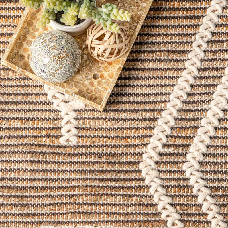 Tapis naturel tissé à la main_DGES02A, Rectangle de 5 pi x 8 pi