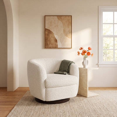 Fauteuil demi-tonneau pivotant rembourré Marcy