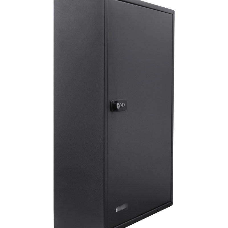 Armoire à clés verrouillable à combinaison - 200 clés, acier gris, réglable, fixation murale, étiquettes colorées pour une manipulation en douceur réglable avec serrure en acier pour bureau à domicile