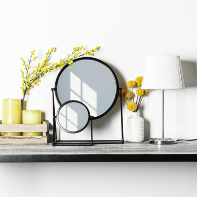 Harbour Housewares - 2 Piece Round Dressing Table Mirror Set - 2 Sizes