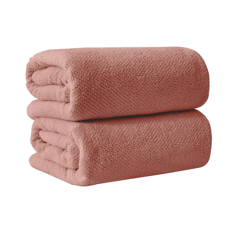 Drap de bain 100% coton texturé, Drap de bain - paquet de 2, Rose du désert