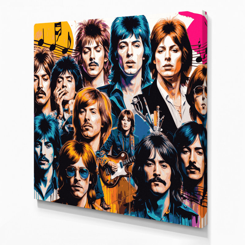 Art musical sur toile mauve, H 16 po x l 16 po