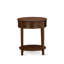 Ensemble de lit plateforme 3 pièces avec lit tapissier capitonné et 2 tables de bout en noyer antique - similicuir brun foncé avec texture noire et pieds noirs-1471686109-1471686104