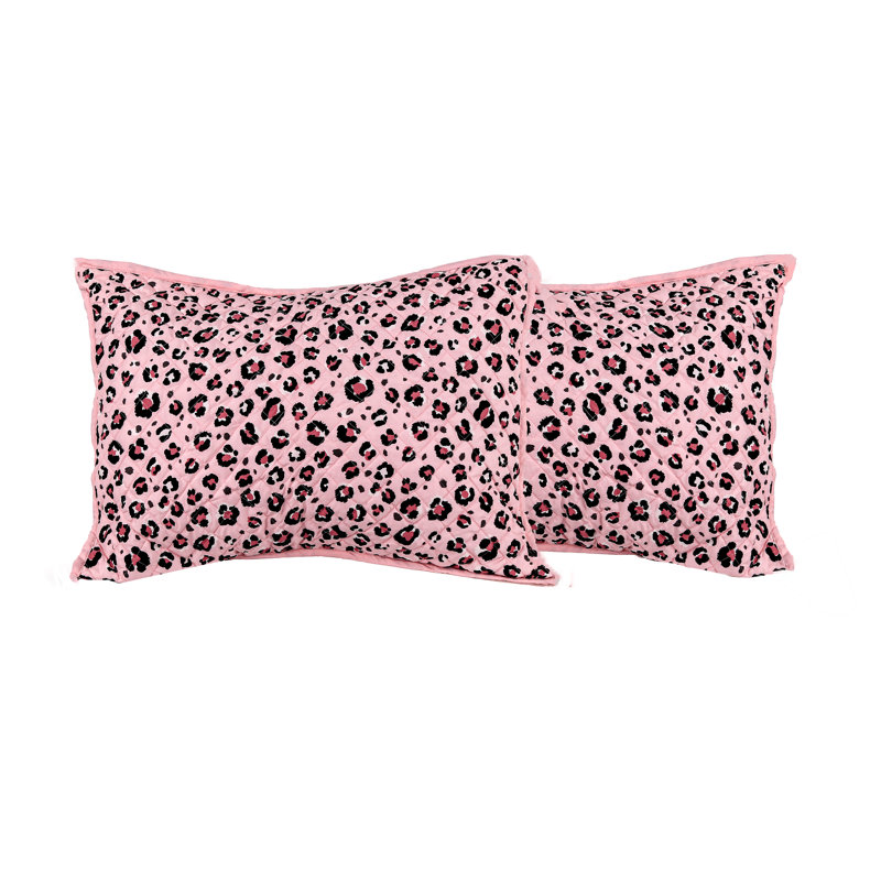 Pink Microfiber 3 Piece Quilt Set, Full Quilt + 2 Full Shams