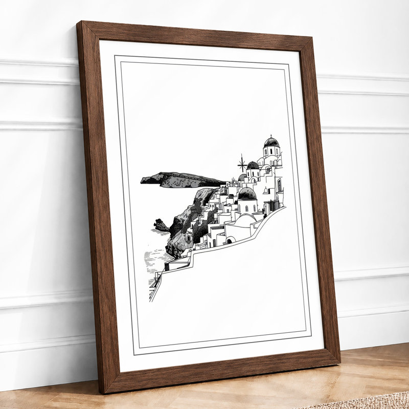 Coastal Settlement Minimalist - Print, Walnut, A1 - 84.1 x 59.4 cm