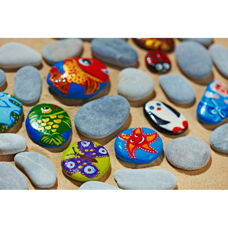 Round Stones by Ekaterina Aleshinskaya - Wrapped Canvas Print, 20cm H x 30cm W x 3.8cm D