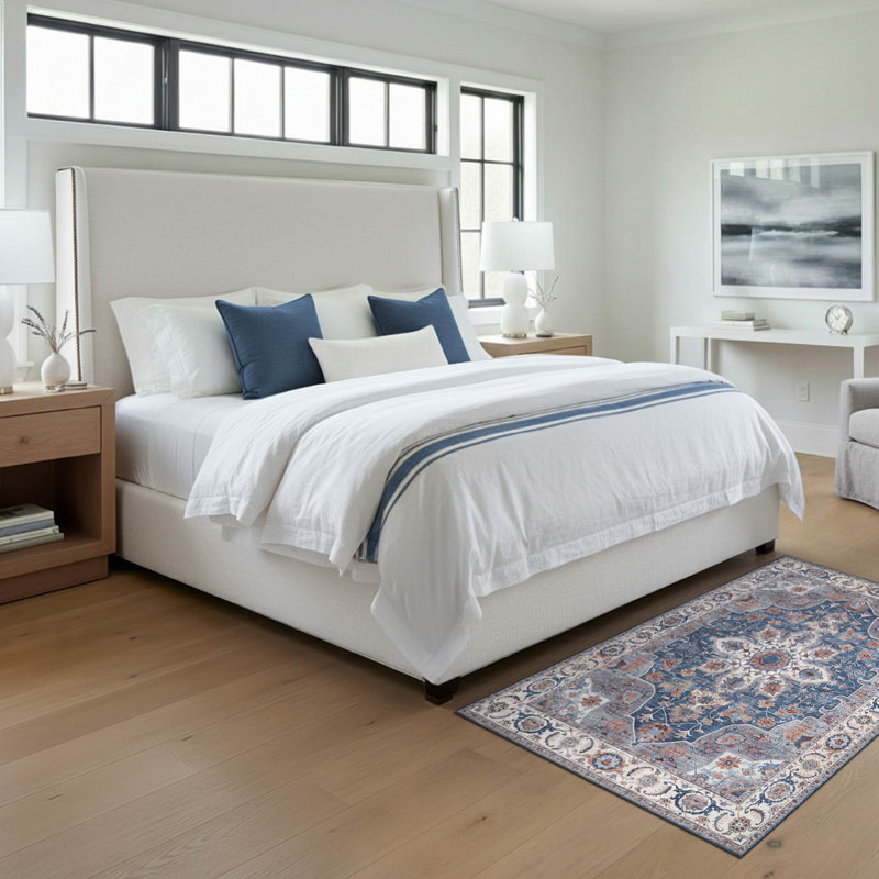 Tapis en chenille Aliyeh Dream Mink, Bleu, 3 pi x 5 pi