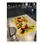Tapis jaune tissé à motif floral lavable Mosso-1144773193