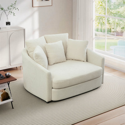 Fauteuil d'appoint en chenille surdimensionné