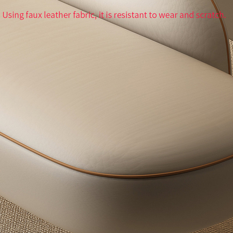 Chaise longue en similicuir Modern Simplicity, Left Hand Facing, Beige