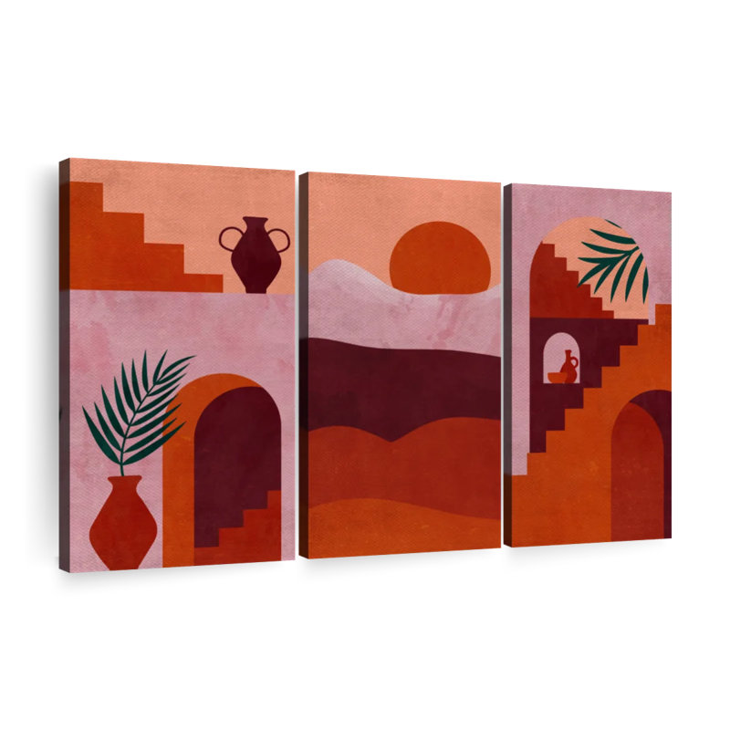 Architecture «Desert Abode Abstract Canvas Print» sur, H 42 po x l 65 po x P 1,25 po