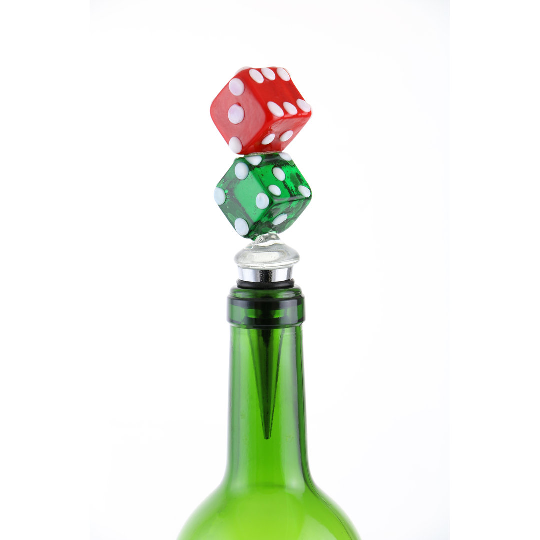 Arlinda Inspired Glass Dice and Gift Box Wine Bottle Stopper Latitude Run®