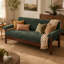 Canapé 2 places Gatton 69,9 po en chenille moderne avec accoudoirs rembourrés et dossier capitonné, coussin d'assise amovible, pieds en hévéa, mousse et ressorts ensachés-316559399