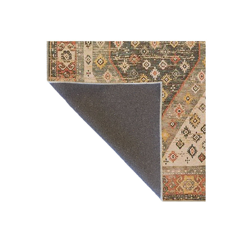 Tapis décoratif traditionnel à motif traditionnel lavable à la machine, Rectangle 2 pi 6 po x 4 pi 11 po