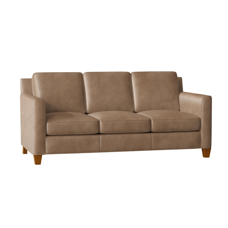 Yorba Leather Sofa, New Classiques, Empyrean Mist Genuine Leather