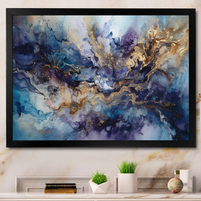 Encre liquide dorée captivante I - art abstrait marbre