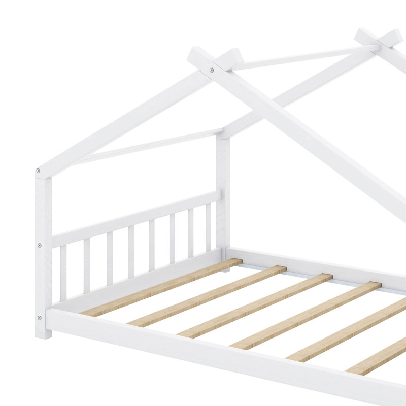 Lit double en bois, Blanc