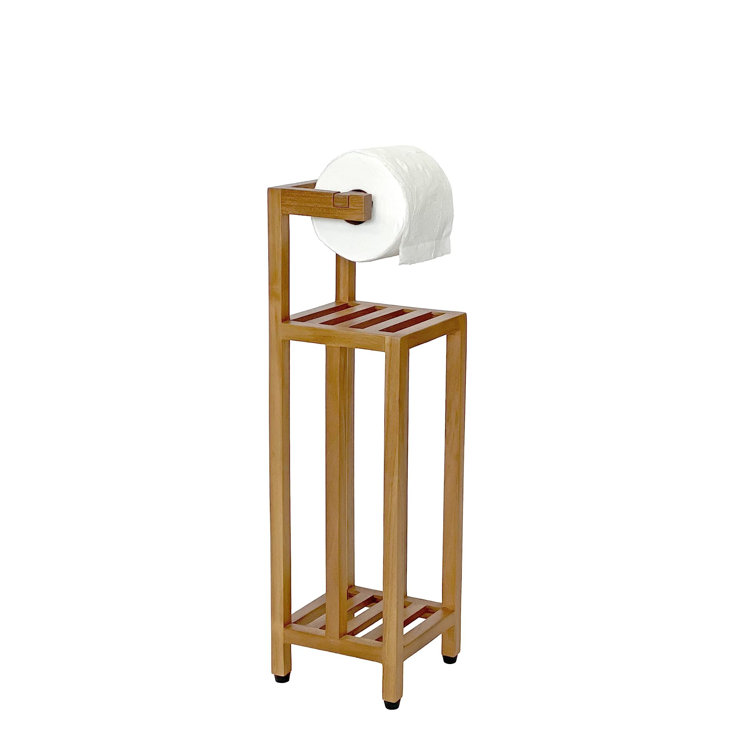 Wooden Toilet Roll Holder Stand - Free Standing Toilet Paper Holder – New  Domi