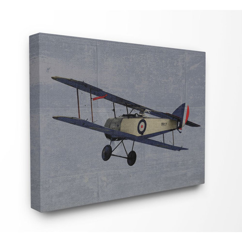 Décoration murale Lepe avion militaire pour enfants, Toile tendue, H 24 po x l 30 po