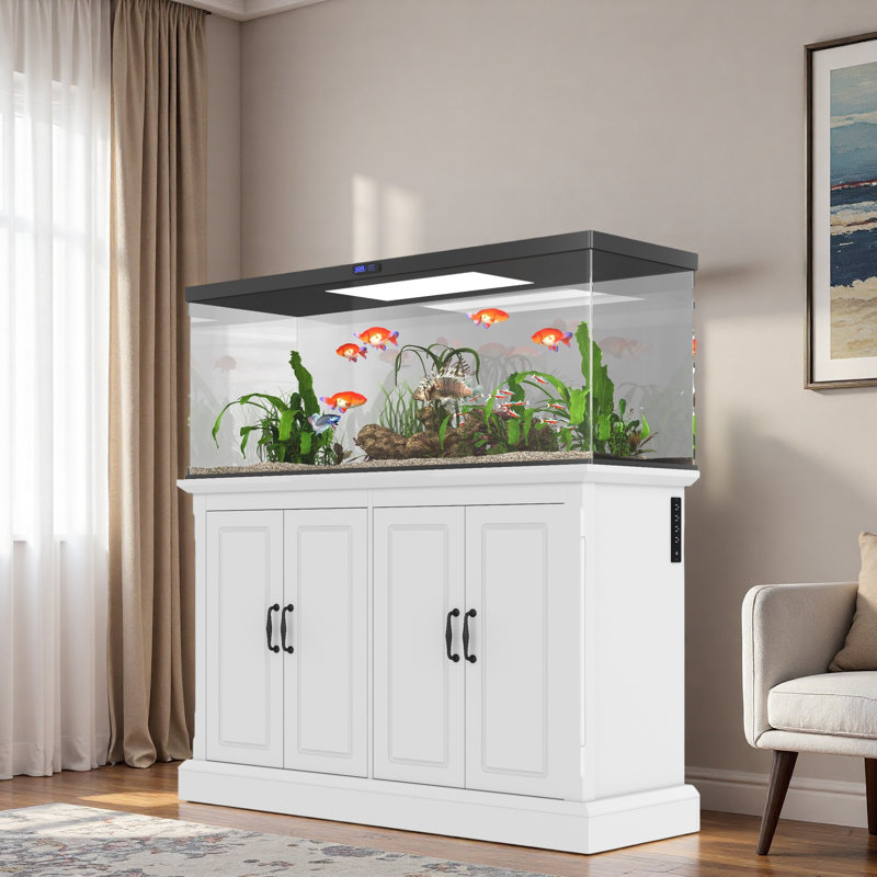 Support d'aquarium avec prise de courant et 4 armoires