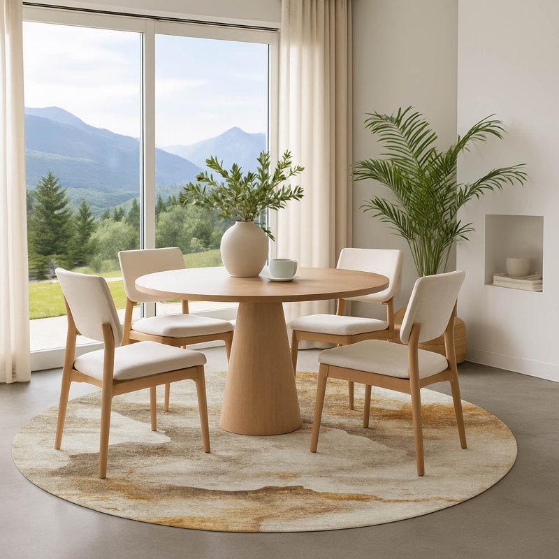 Premium Machine Washable Jacquez AMF1796 Modern Rug, Round 8'