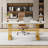 Philipe 63'' Executive Computer Desk with Faux Marble Top and Stylish Metal Legs-134919114