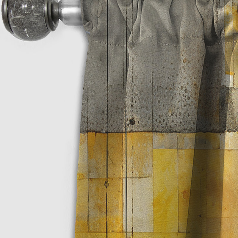 Panneau de rideau abstrait, collage solaire jaune occultant - panneaux solaires jaunes collage soleil IV, L 52 po x L 120 po