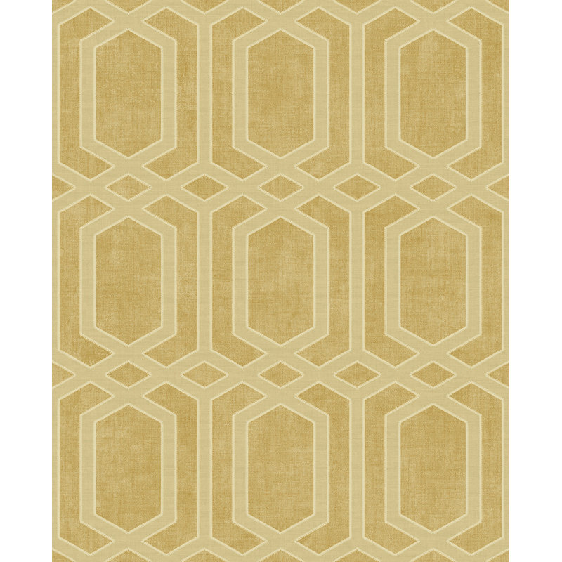 Papier peint à motif de treillis géométrique non tissé Seabrook Designs, Miel