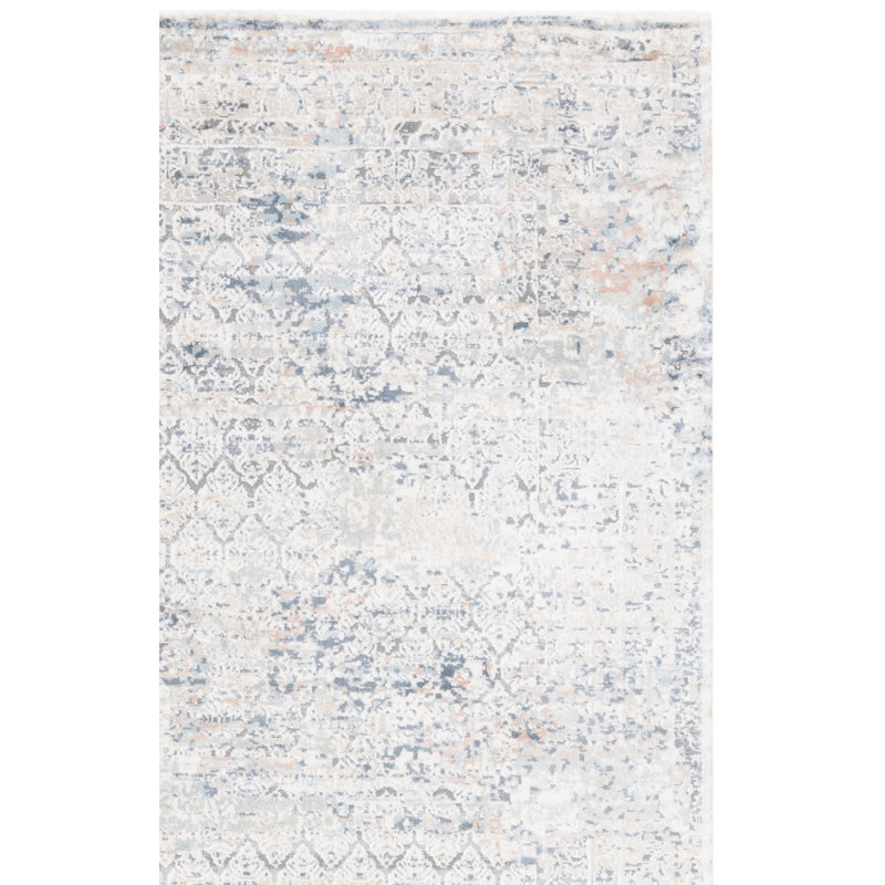 Tapis tissé à la machine Ceria crème / beige, Tapis de couloir 2 pi 3 po x 7 pi