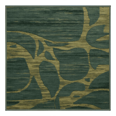 Machine Washable Abstract Green Area Rug