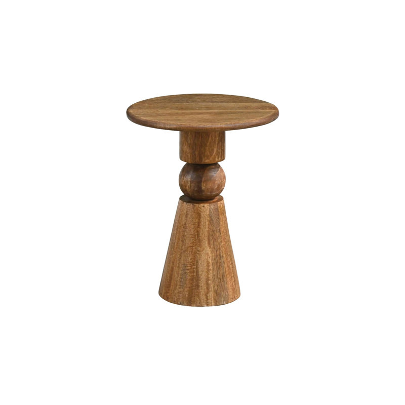 Mango Solid Wood Round Side Table