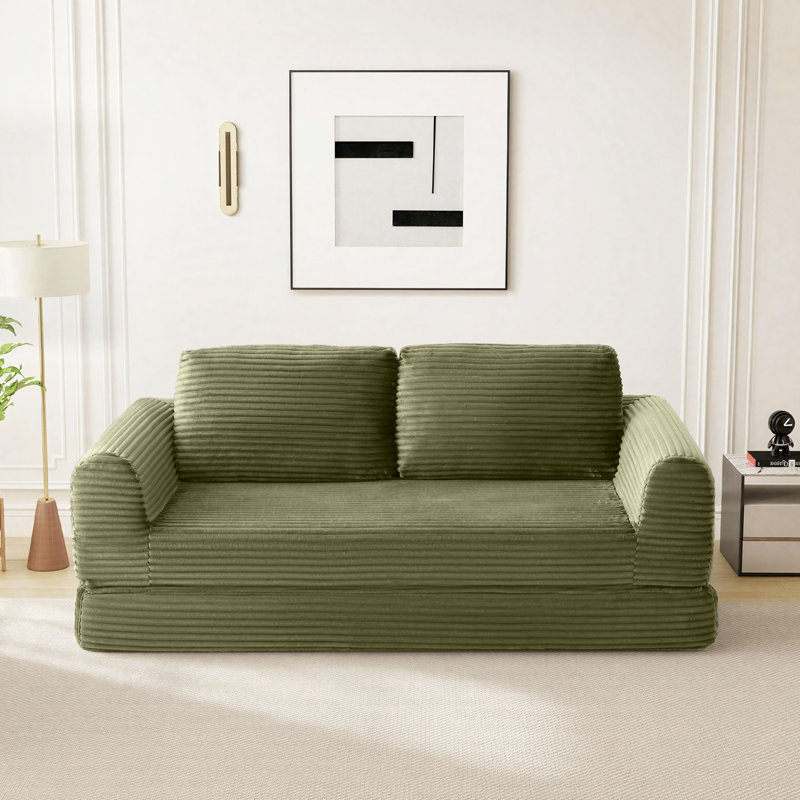 Canapé-lit Boneless Cloud Compression, H 33,8 po x l 82 po x P 37,4 po, Vert