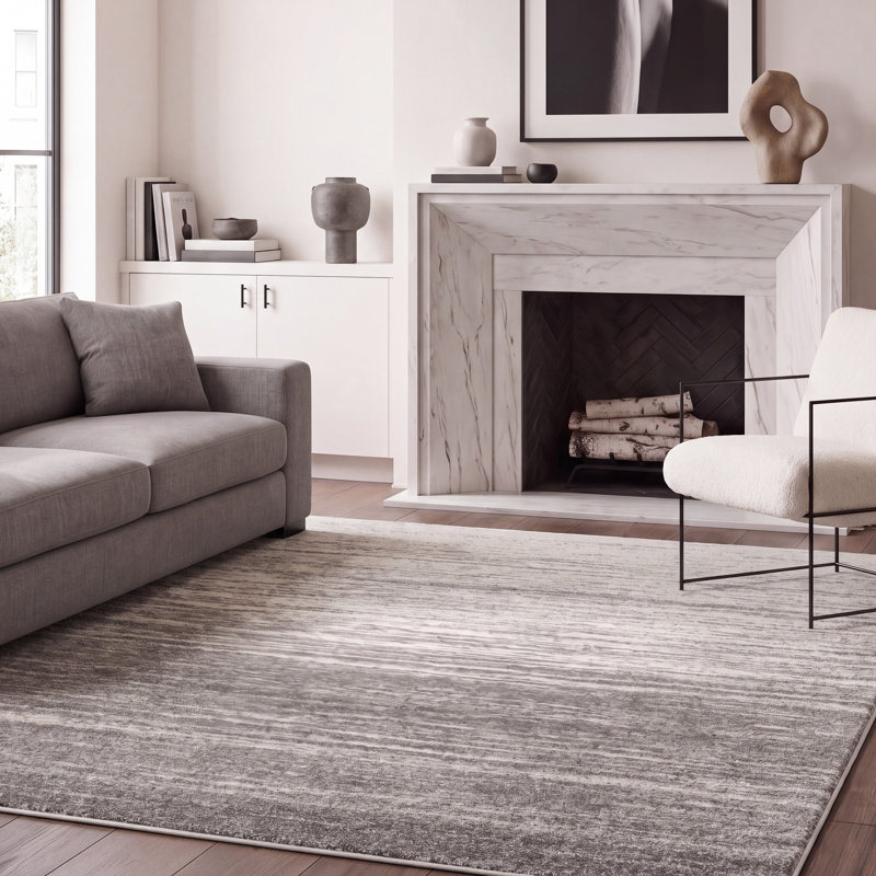Tapis Bethlyn Gris / Gris pâle, Rectangle 5 pi 1 po x 7 pi 6 po