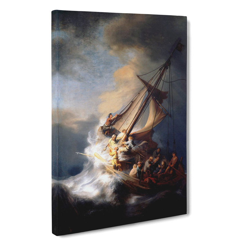 Christ In The Storm Of Galilee by Rembrandt Van Rijn - Wrapped Canvas Painting, 50cm H x 35cm W x 3cm D