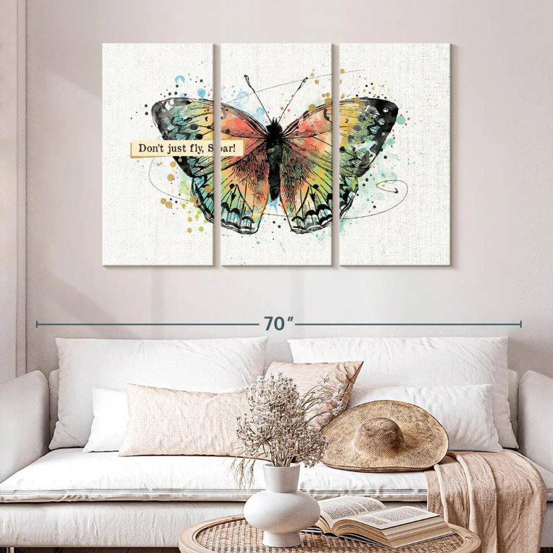 Papillons réfléchis I, H 32 po x l 50 po