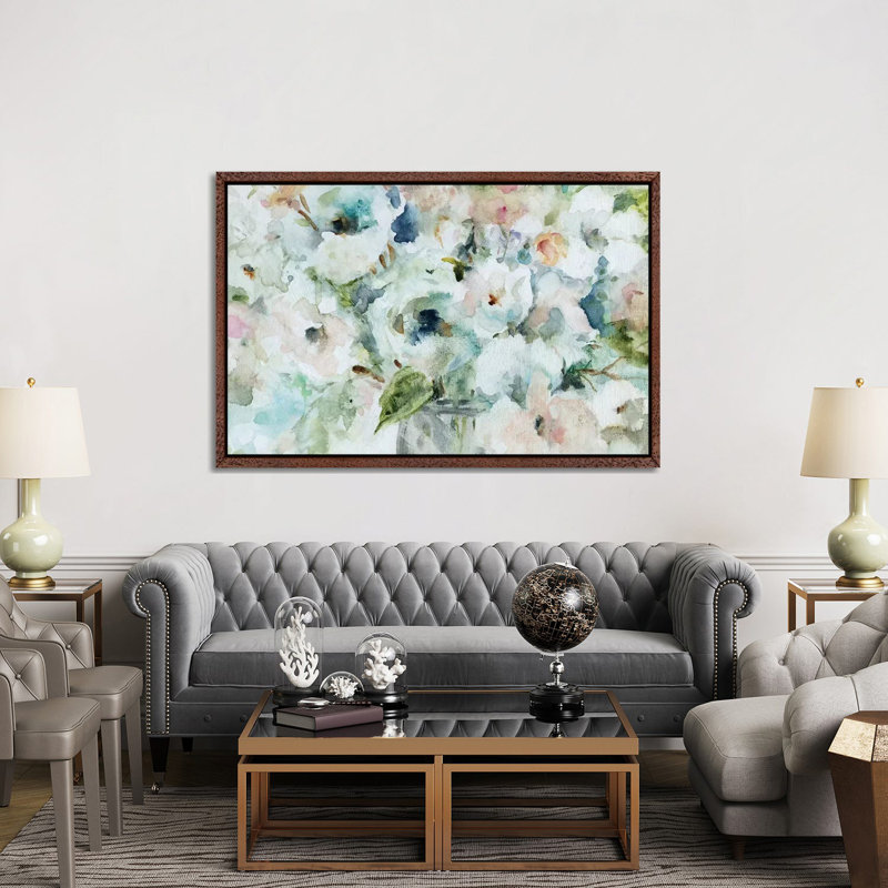 Blooming Softly by Carol Robinson - Painting on Canvas, 152.5 cm H x 101.5 cm W, Classic Brown Wood Framed