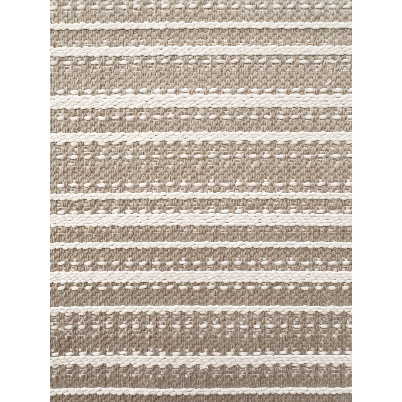 Rustic Beige Seabreeze Stripe Indoor Outdoor Table Runner 14x72