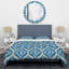 Motif ikat bleu - ensemble de housse de couette abstrait - microfibre de polyester-414393855