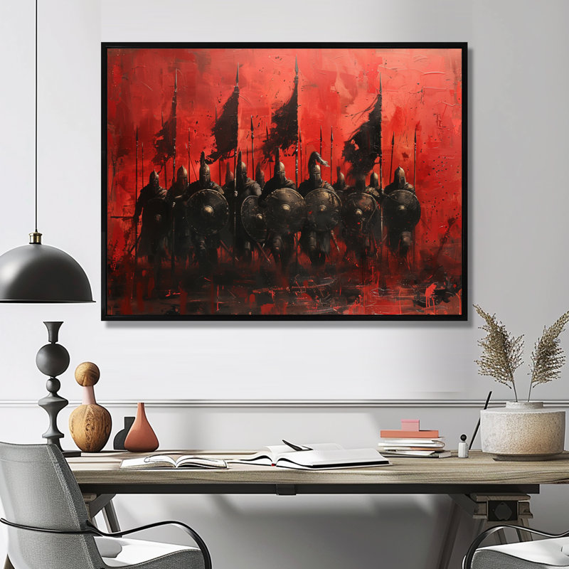 Yemina - art mural armée, Toile avec cadre flottant noir, H 12 po x l 20 po x P 1 po