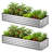 Galvanized Raised Garden Bed 2-Pack – 6FT Metal Planter Box for Vegetables, Herbs & Flowers, Easy Assembly, Outdoor & Rust-Resistant