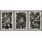 Plant Abstraction " Botanical Silhouette Monochrome Black And White Floral Modern Art Decor Chic Living Room Bedroom " 3 - Pieces-100780969-100780970