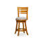 Tabouret de détente à dossier et à lattes à hauteur de comptoir beige de 24 po avec tabouret de relaxation naturel, tissu naturel et apaisant-2001400107