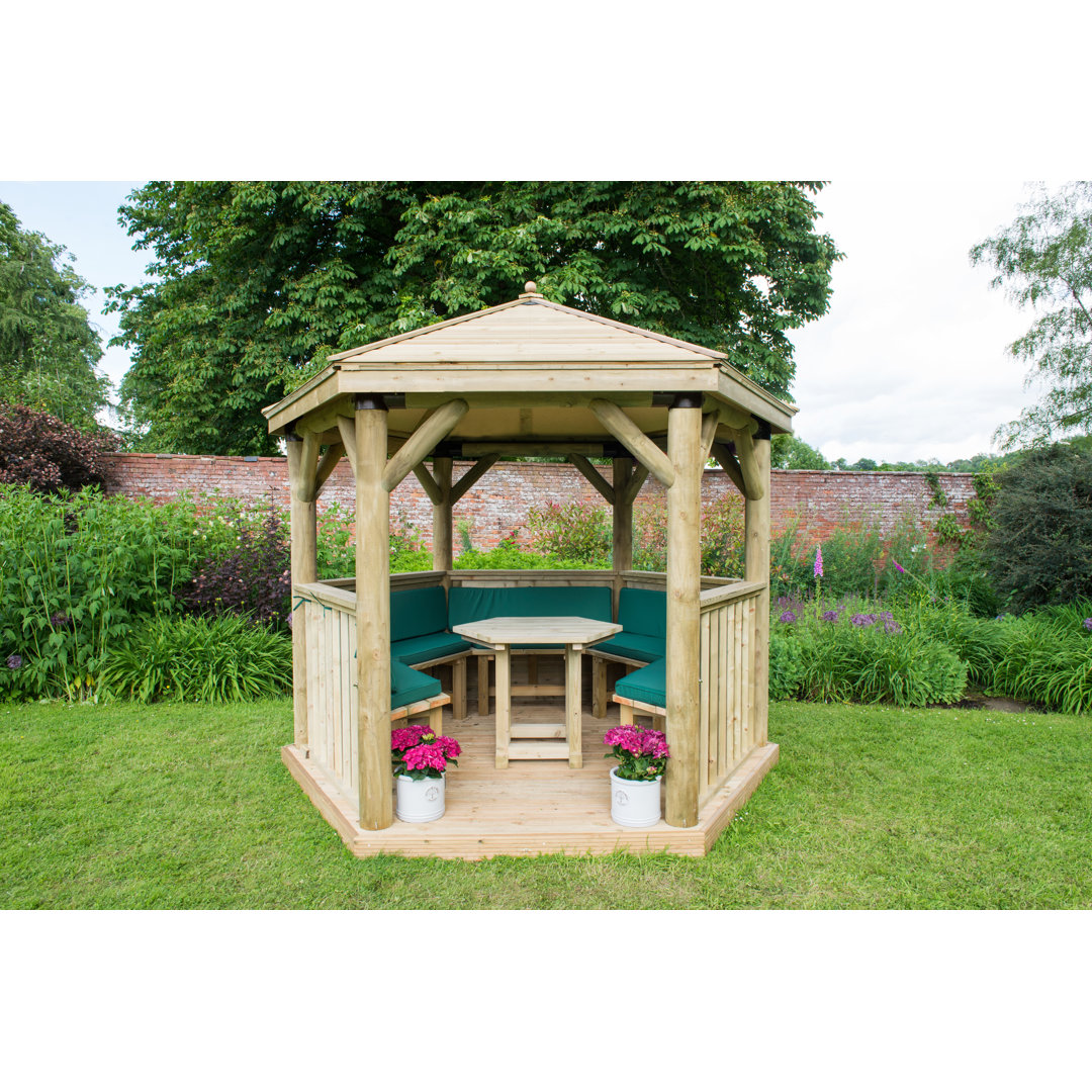 Furnished 3.3m x 2.9m Wooden Gazebo with Timber Roof with Installation Service