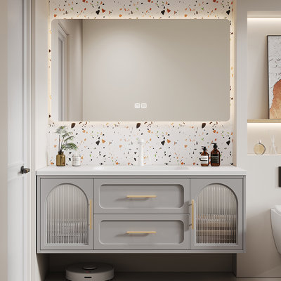 Meuble-lavabo de style crème français
