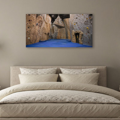 Canvas Wall Art colorful indoor rock climbing wall rock climbings pictures Wall Decor for Living Room Bathroom Bedroom Office 20"H x 40"W Art Paintings, Ready to Hang