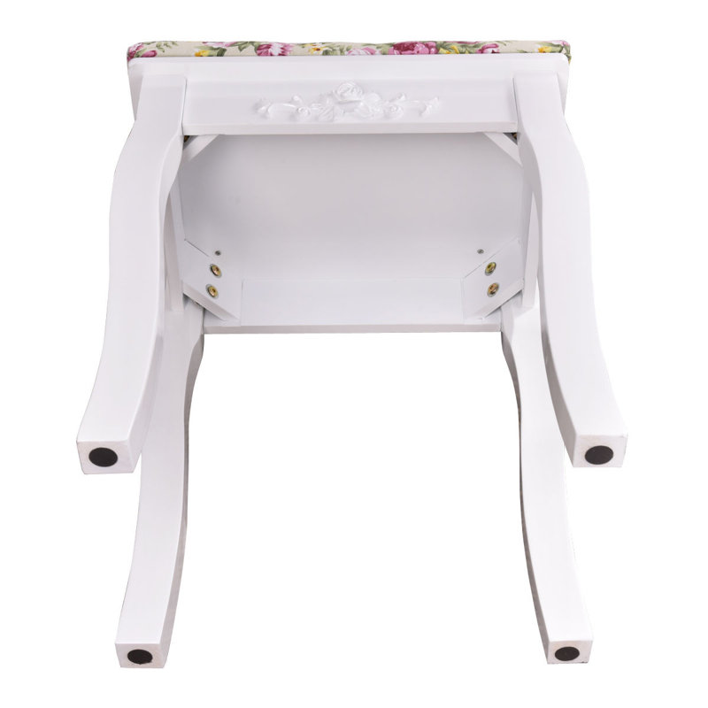 Solid + Manufactured Wood Accent Stool, White